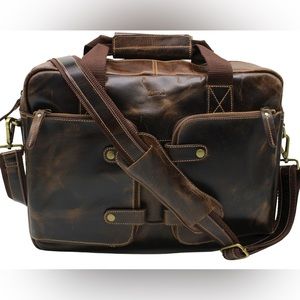 Handmade leather briefcase